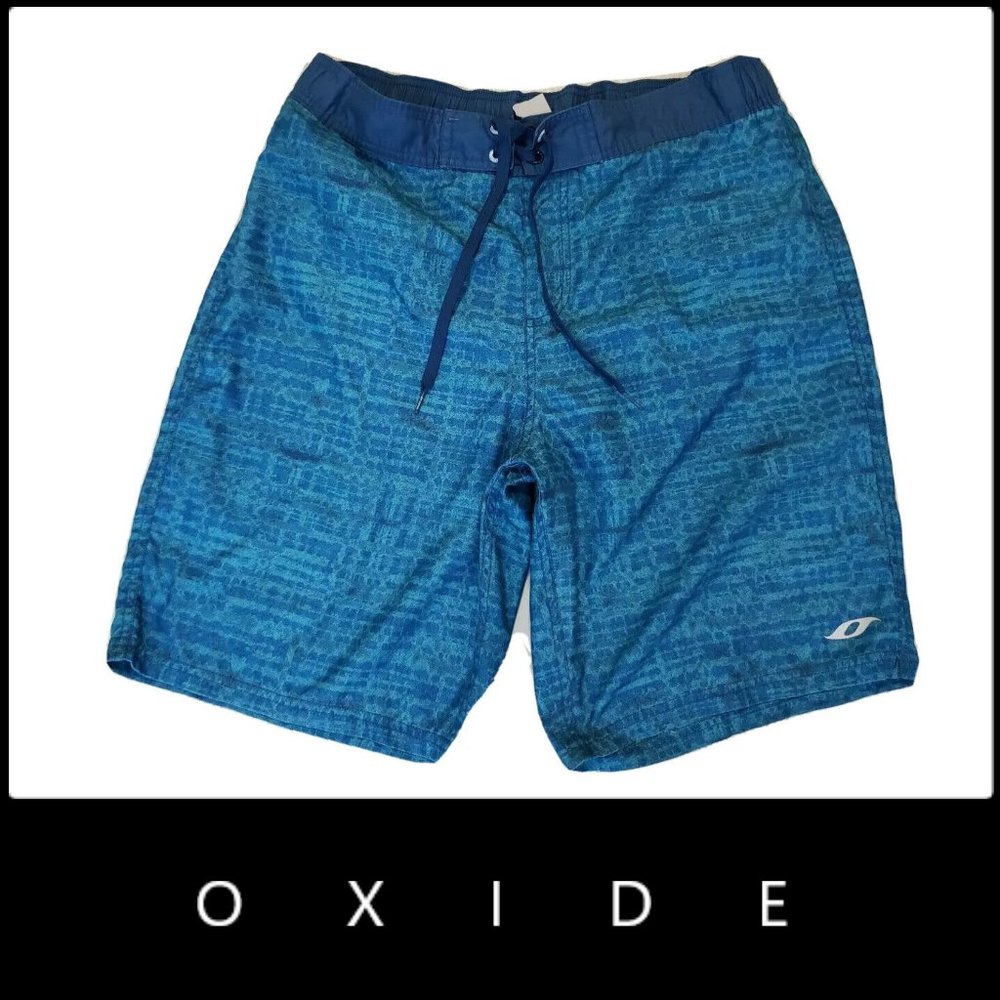 Oxide Men Drawstring Board Shorts Size XL Blue